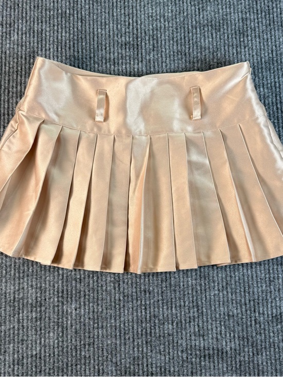 Baby Phat Dresses & Skirts - Baby Phat Satin Pleated Mini Skirt in Champagne Blush